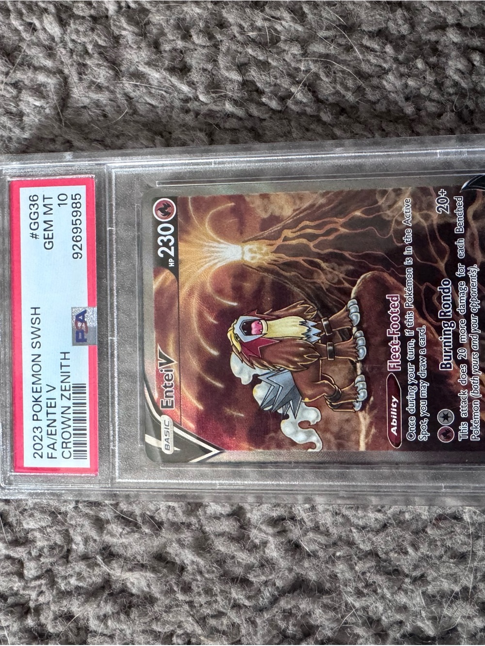 Pokemon Entei V Holo Promo Card - Brown/Gold